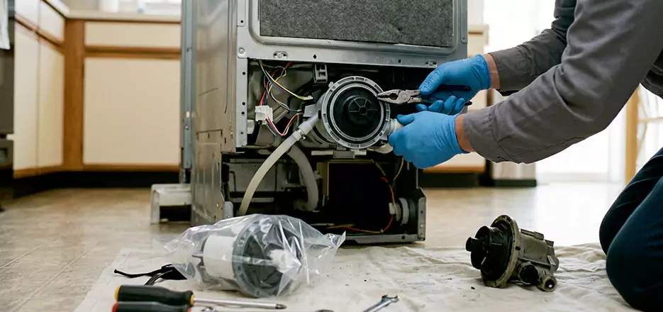 Dishwasher Motor Pump Replacement in Roxbury